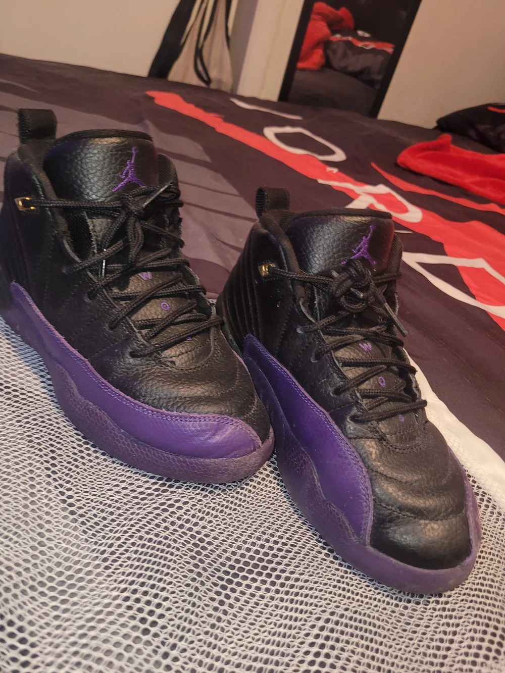 Air Jordan Kids' Black & Purple Basketball Shoes